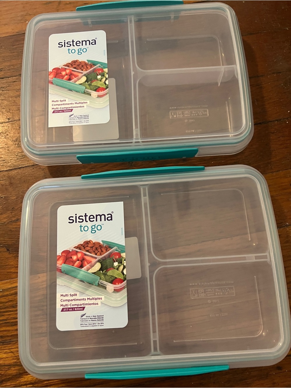 2 Sistema To Go Multi Split Compartment Food Containers New